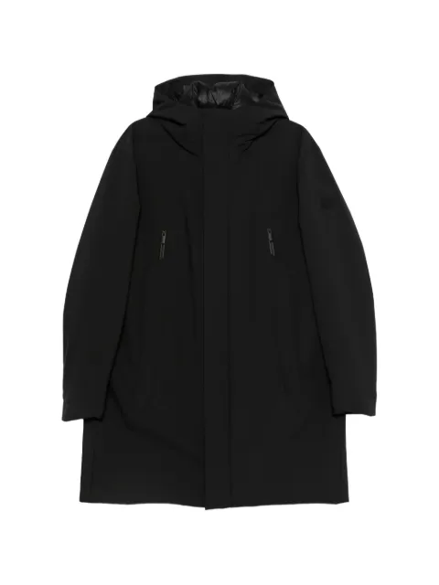 Moncler logo-patch hooded parka coat