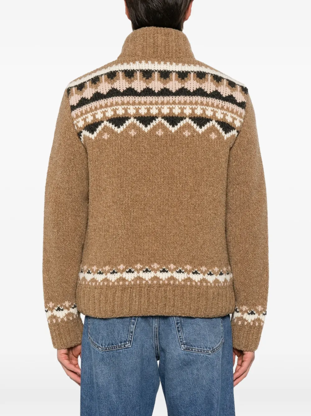 Moncler Fair-isle gewatteerd jack Bruin