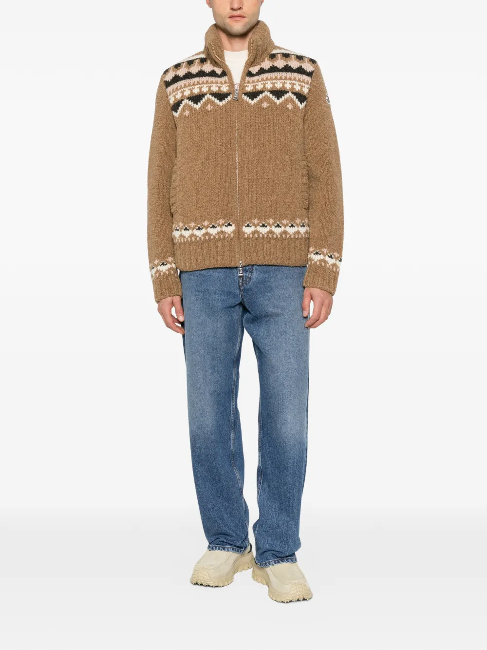 Moncler Fair-isle gewatteerd jack Bruin