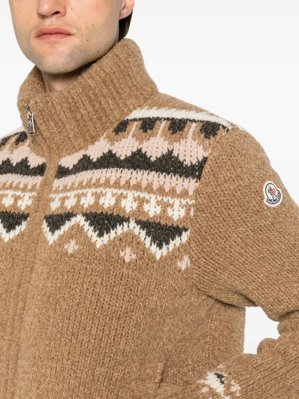 Moncler Fair-isle gewatteerd jack Bruin