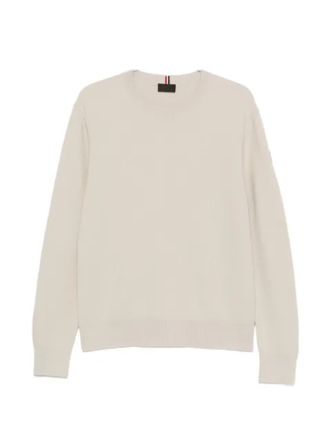 Moncler logo-patch waffle-knit sweater