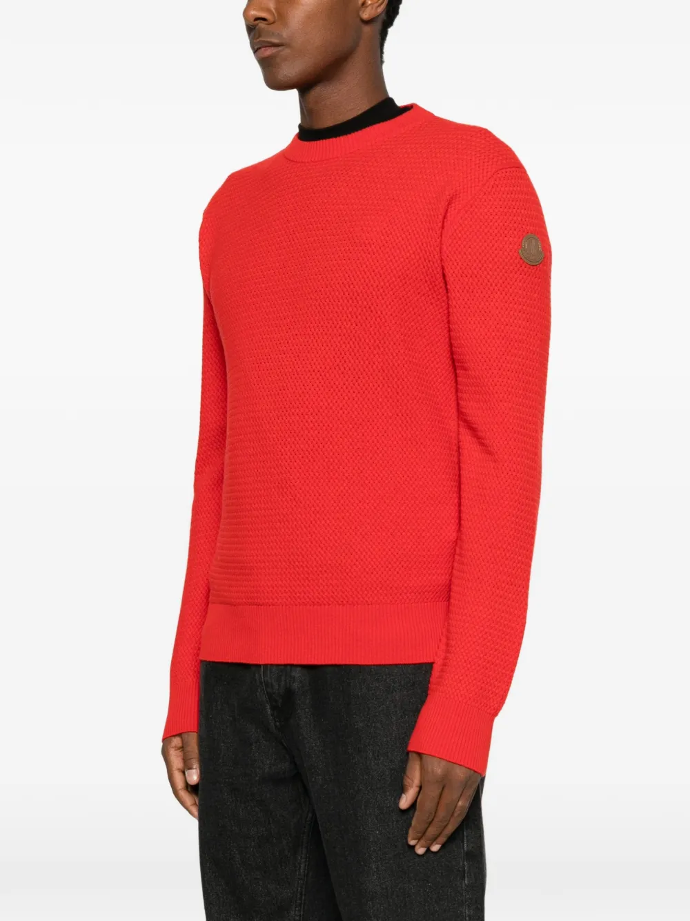Moncler Kasjmier en wollen trui met textuur Rood