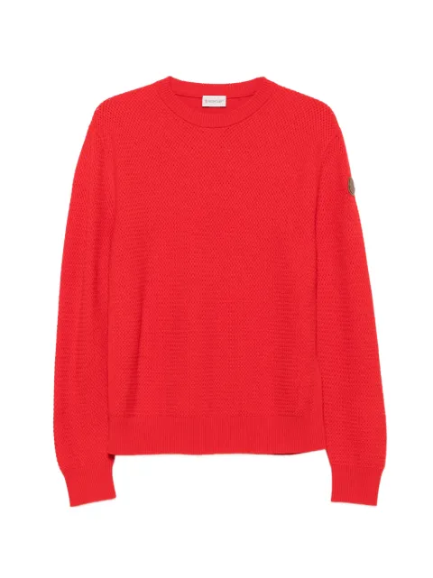 Moncler waffle-knit logo-patch sweater