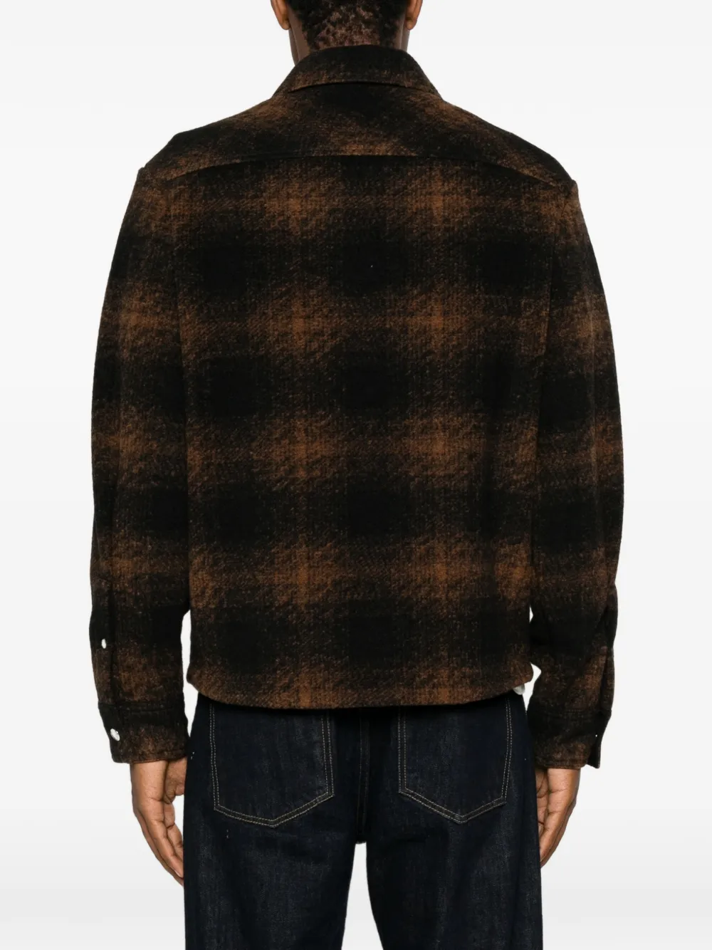 Moncler Geruit shirtjack met rits Bruin