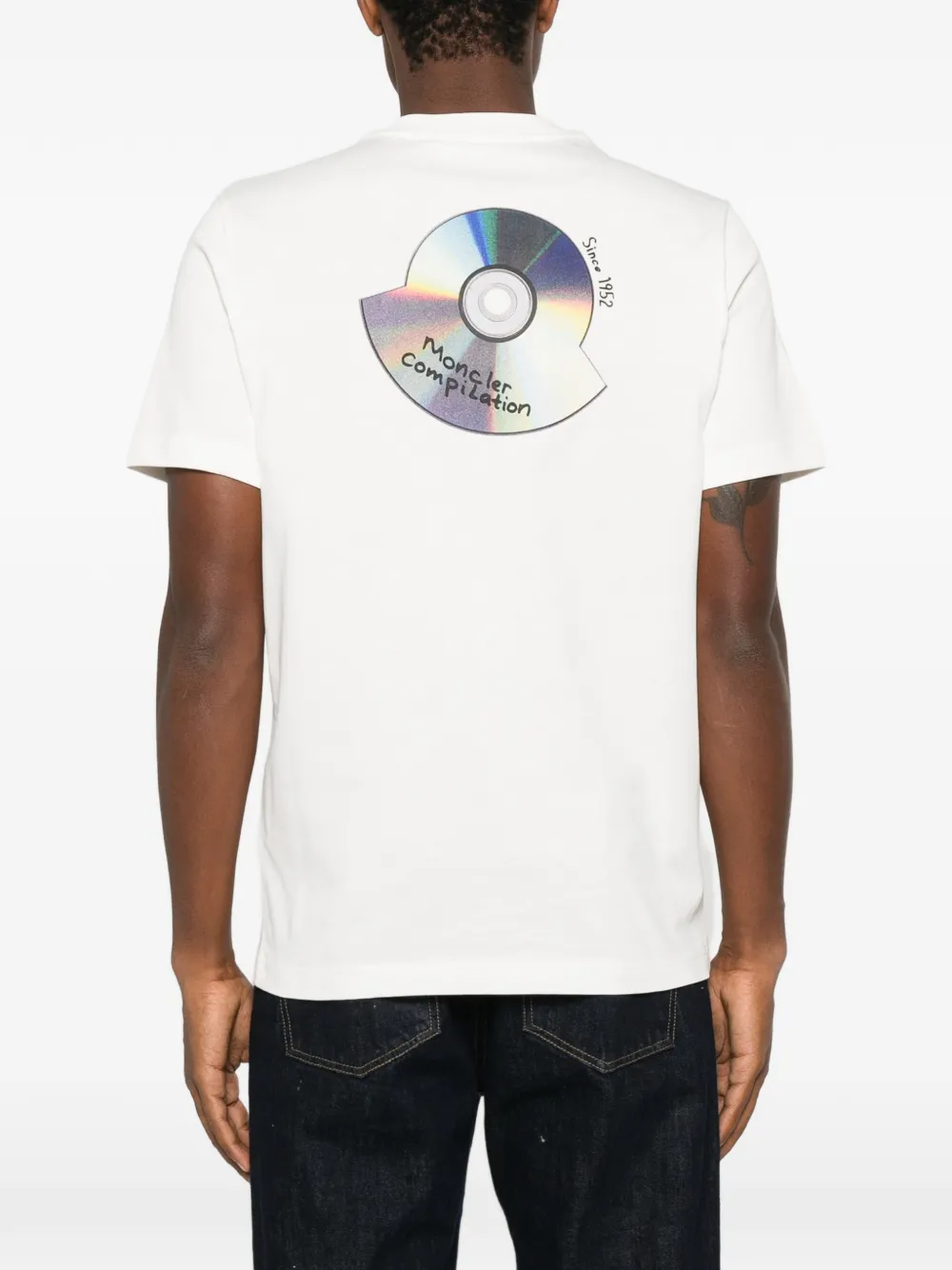 Moncler T-shirt met logoprint Wit