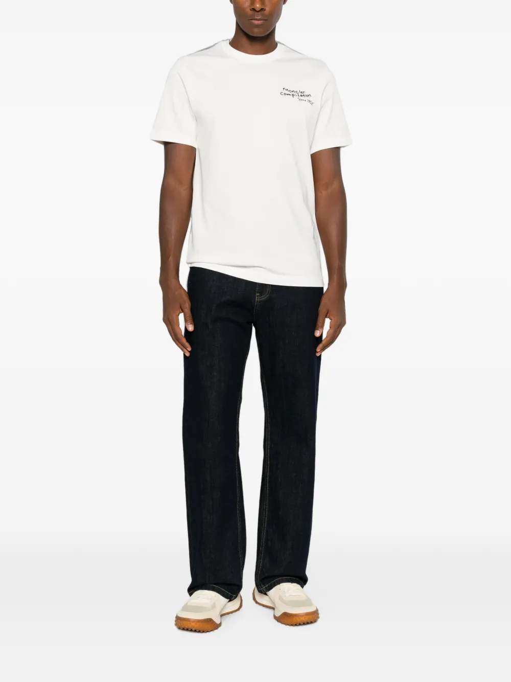 Moncler T-shirt met logoprint Wit