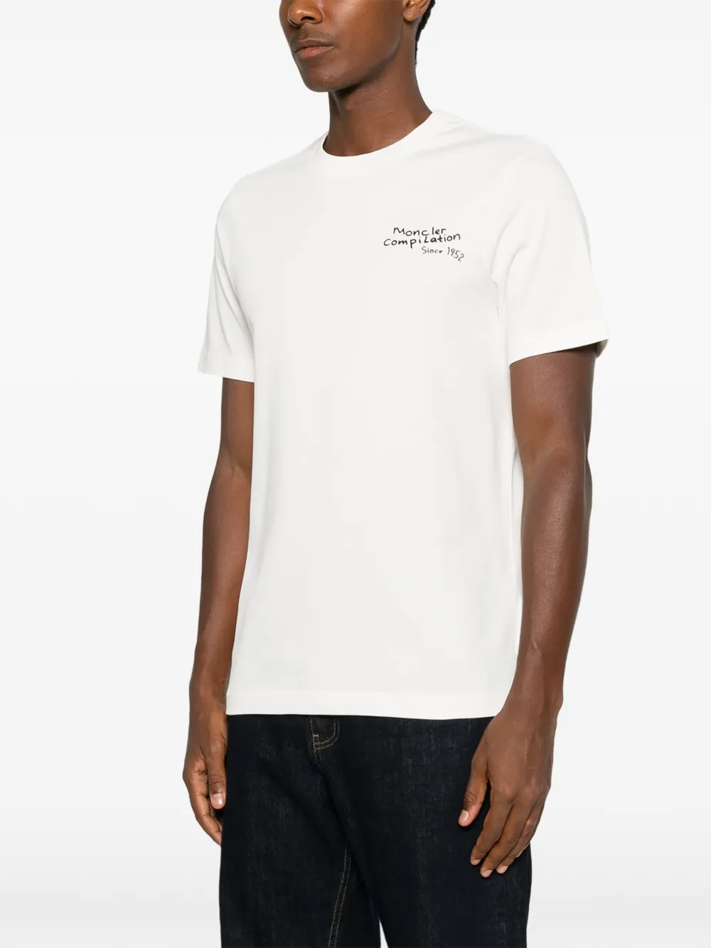 Moncler T-shirt met logoprint Wit