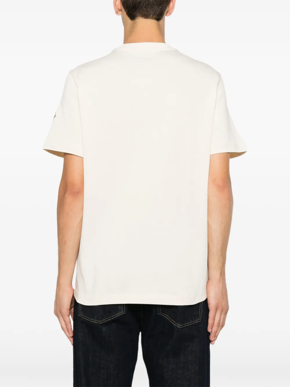 Moncler Denim T-shirt met borstzak Beige