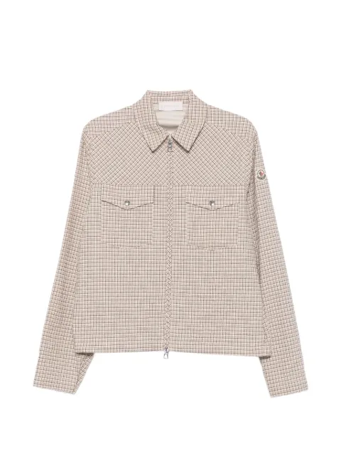 Moncler check-pattern zip-up shirt