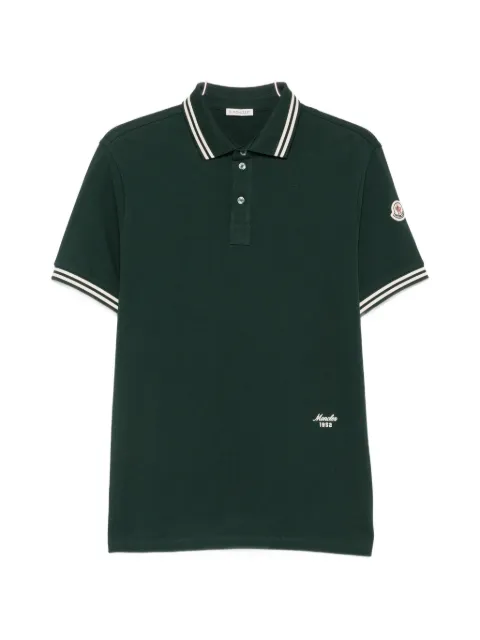 Moncler logo-embroidered striped-trim polo shirt