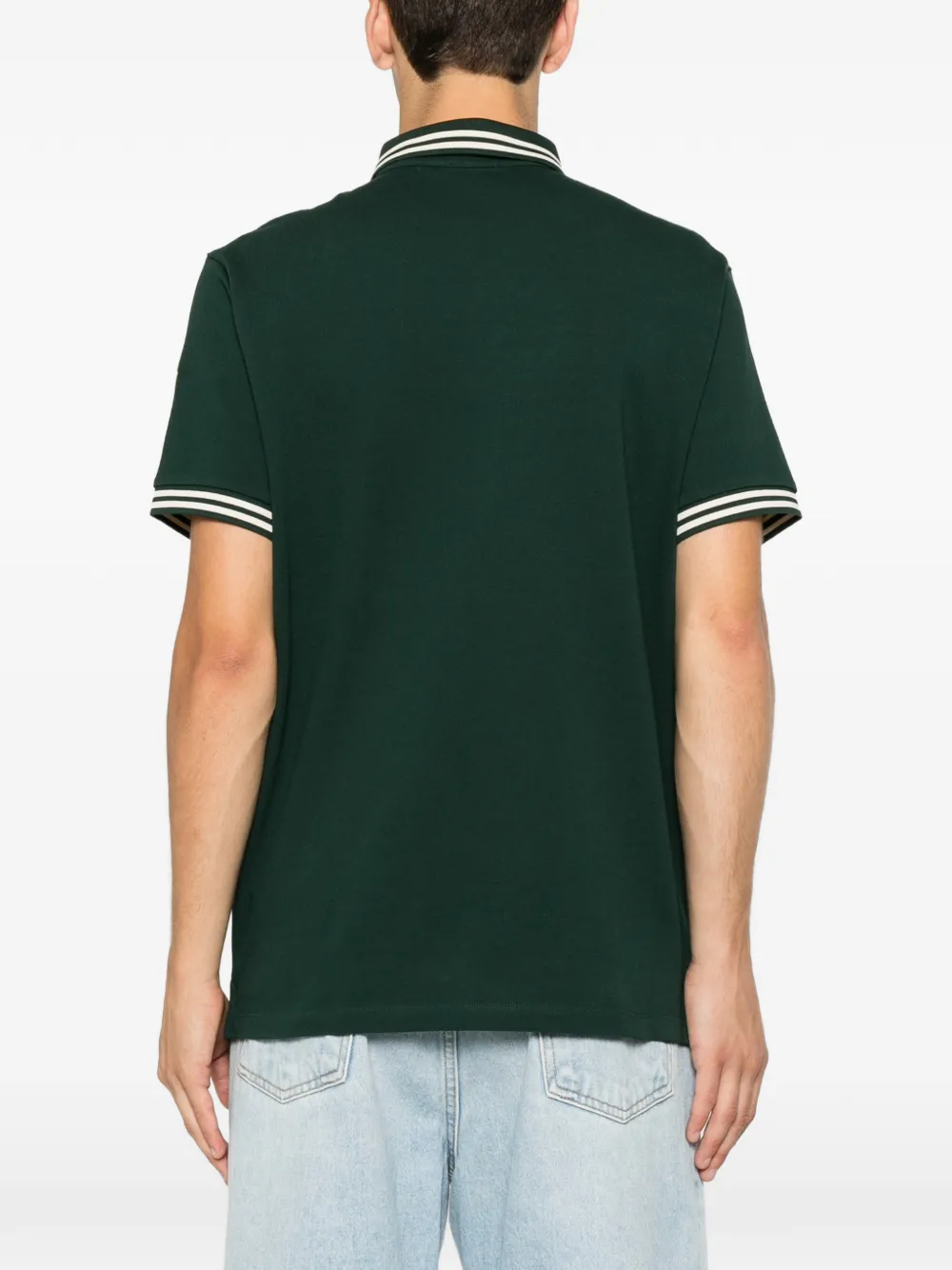 Moncler Poloshirt met gestreepte afwerking Groen
