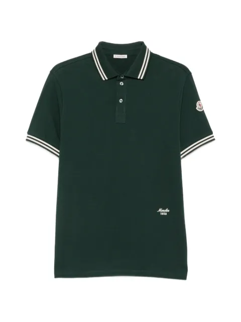 Moncler logo-embroidered striped-trim polo shirt