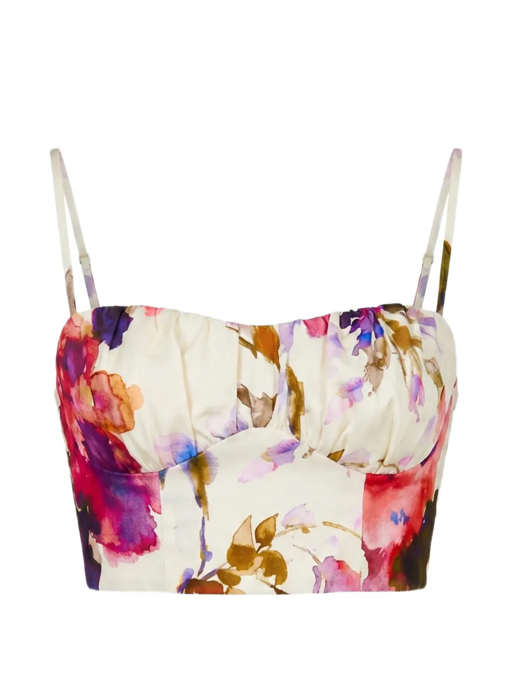 Nicholas floral-print cropped top - Toni neutri