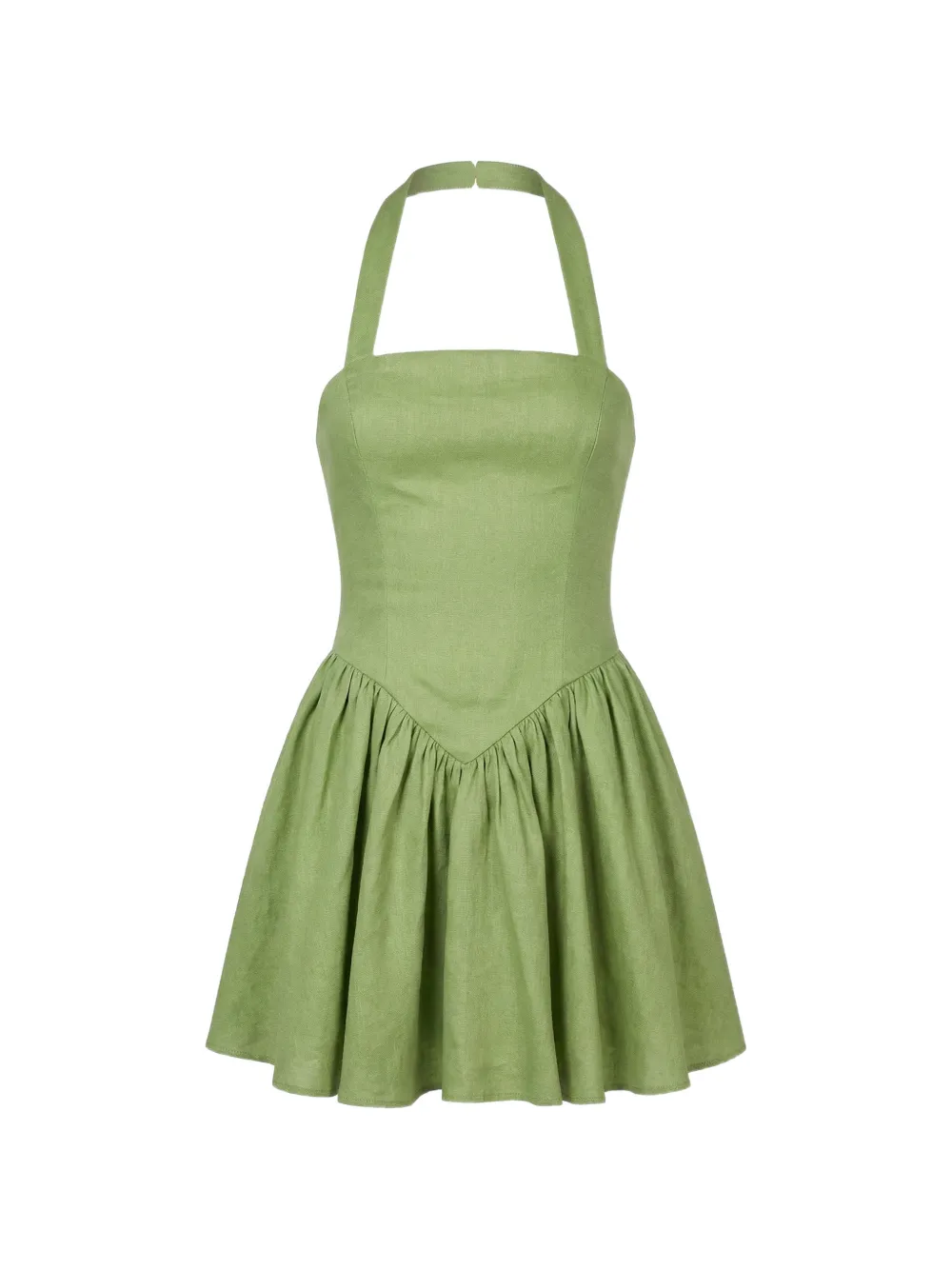 Nicholas Amalie Halter-neck Mini Dress In Green