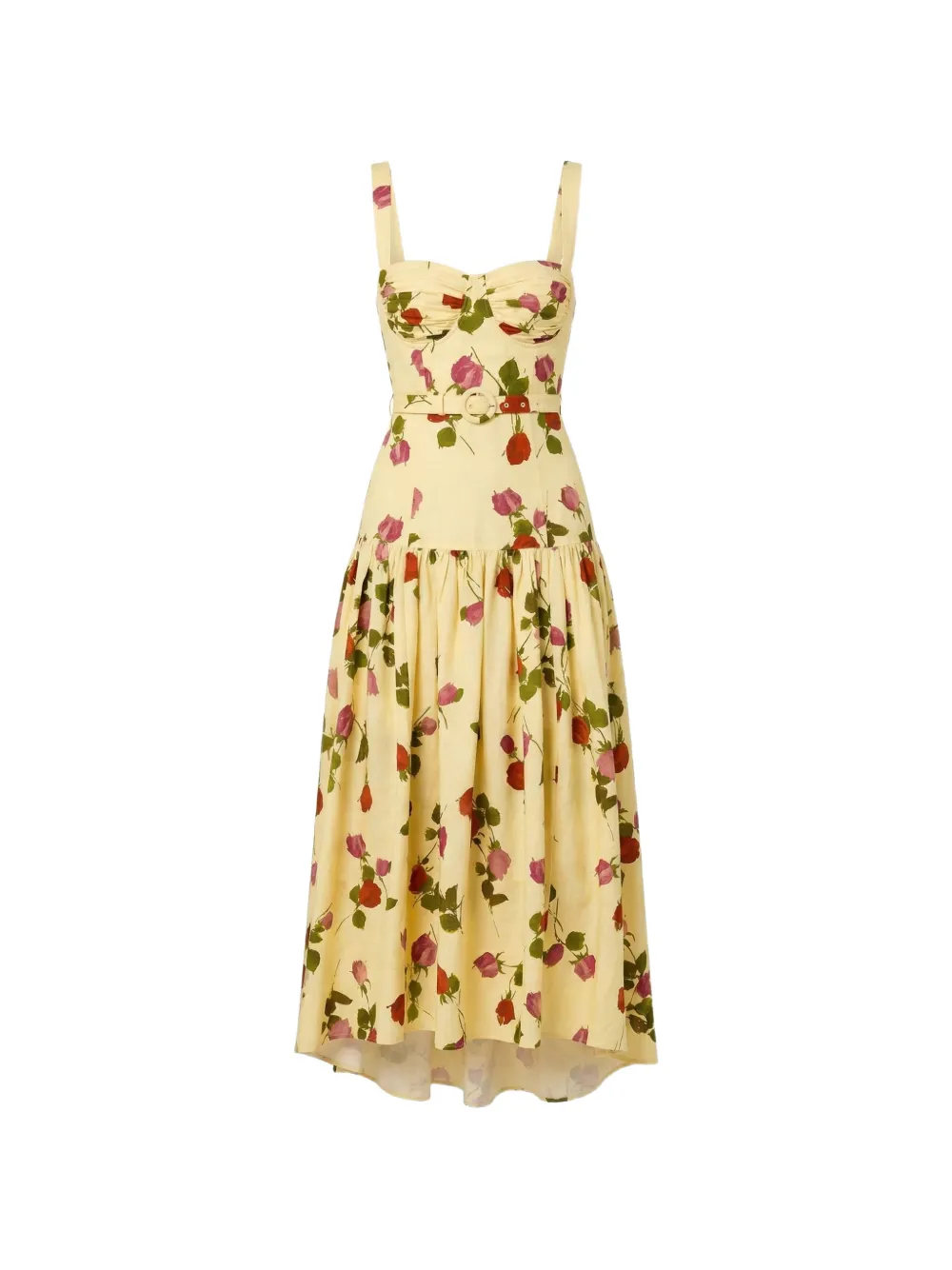 Nicholas floral-print bustier dress - Yellow