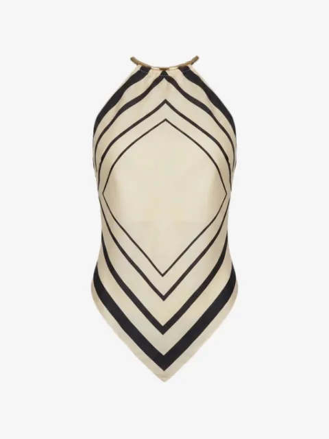 Nicholas Skye top - ivory black scarf print