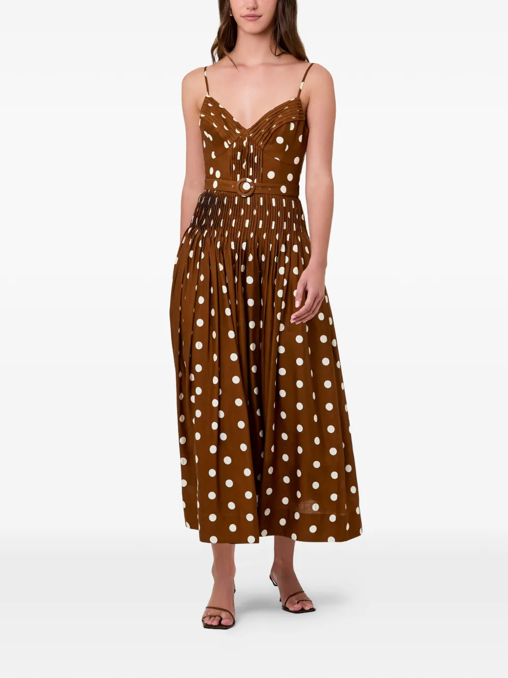 Nicholas Mireille midi-jurk Bruin