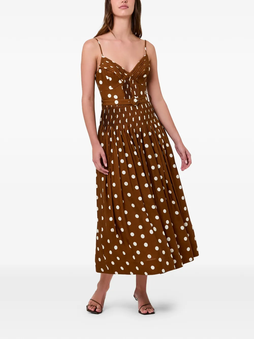 Nicholas Mireille midi-jurk Bruin