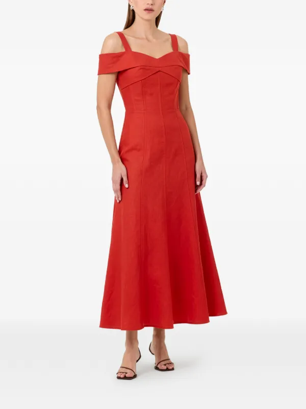 nicholas off the shoulder dress Nicholas Ivana Off-shoulder Midi Dress