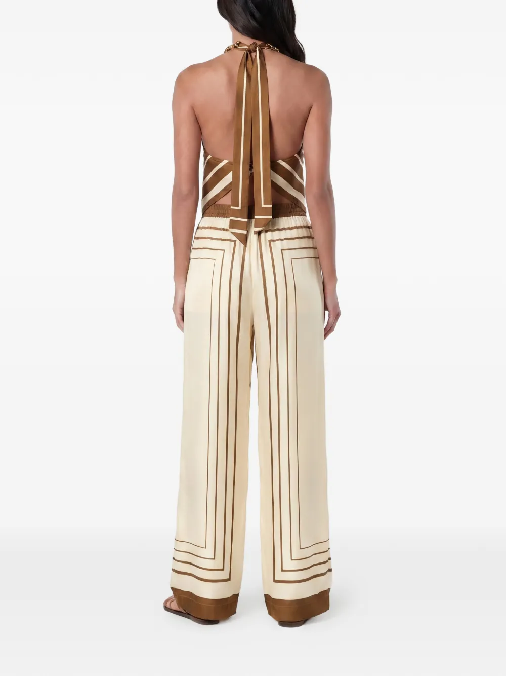 Nicholas Sandra Pant - Ivory Spice Scarf Print | Neutrals | FARFETCH