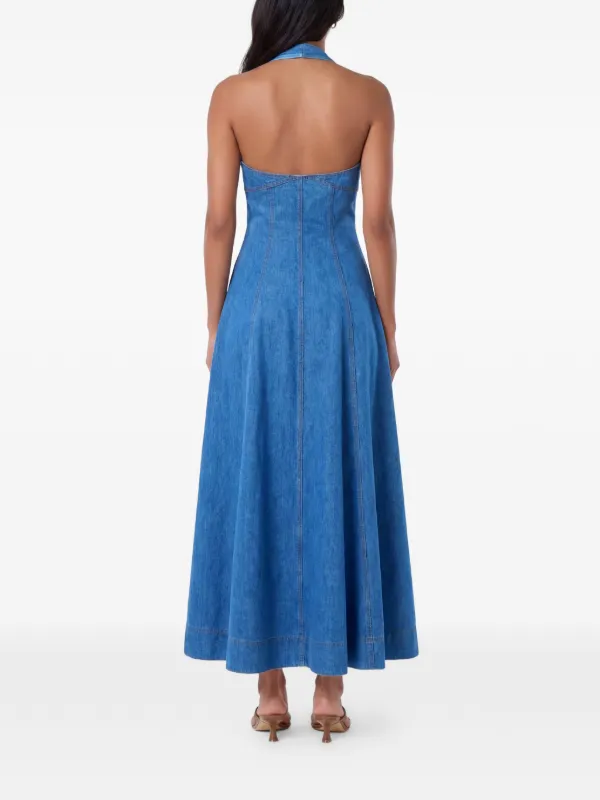 nicholas backless dress Elsa in Blue NICHOLAS Geneva luxe satin