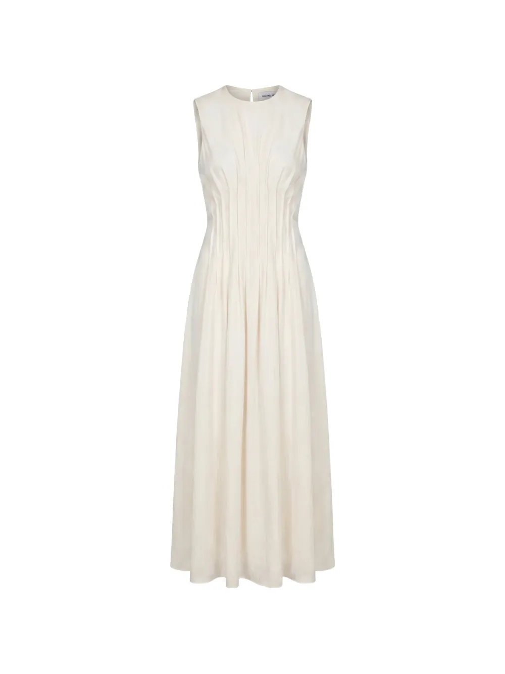 Nicholas Jordi pleated-waist midi dress - Neutrals