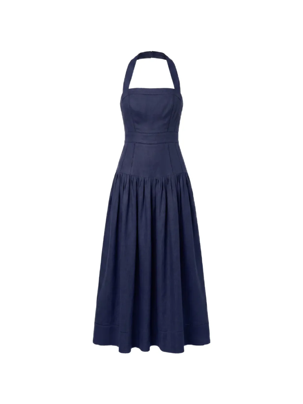 Nicholas Vivianne halter-neck gathered midi dress - Blu