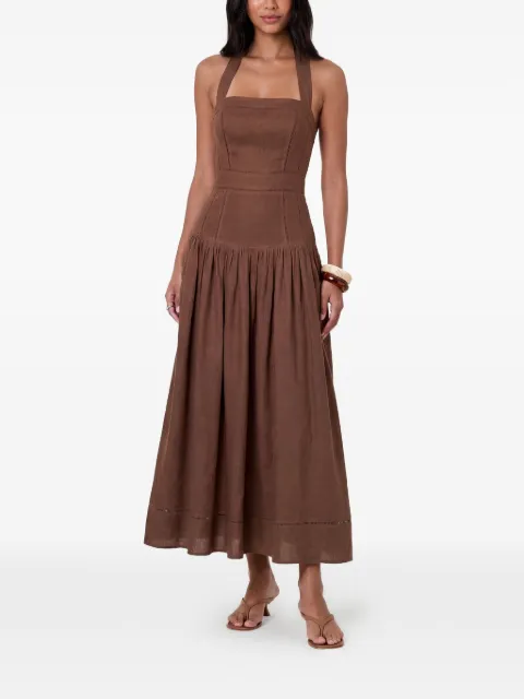 Nicholas halterneck gathered midi dress