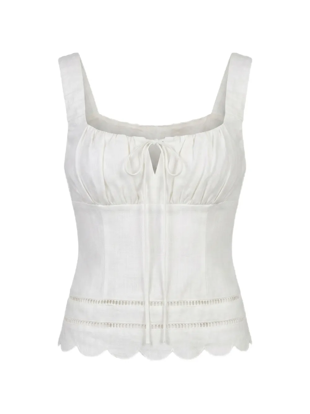 Nicholas Ebba lattice-trim top - Bianco