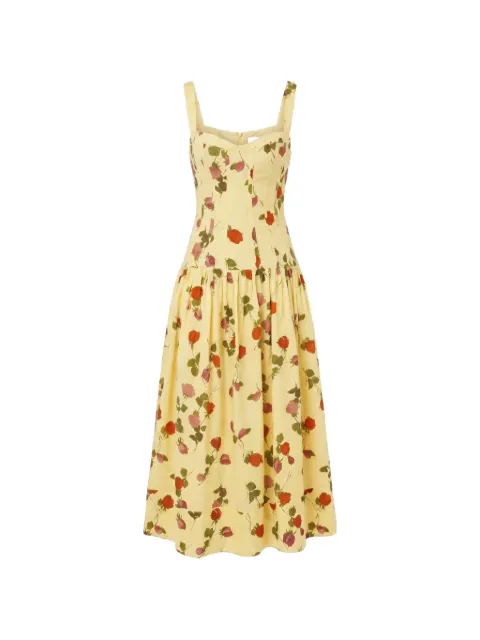 Nicholas floral-print corset midi dress
