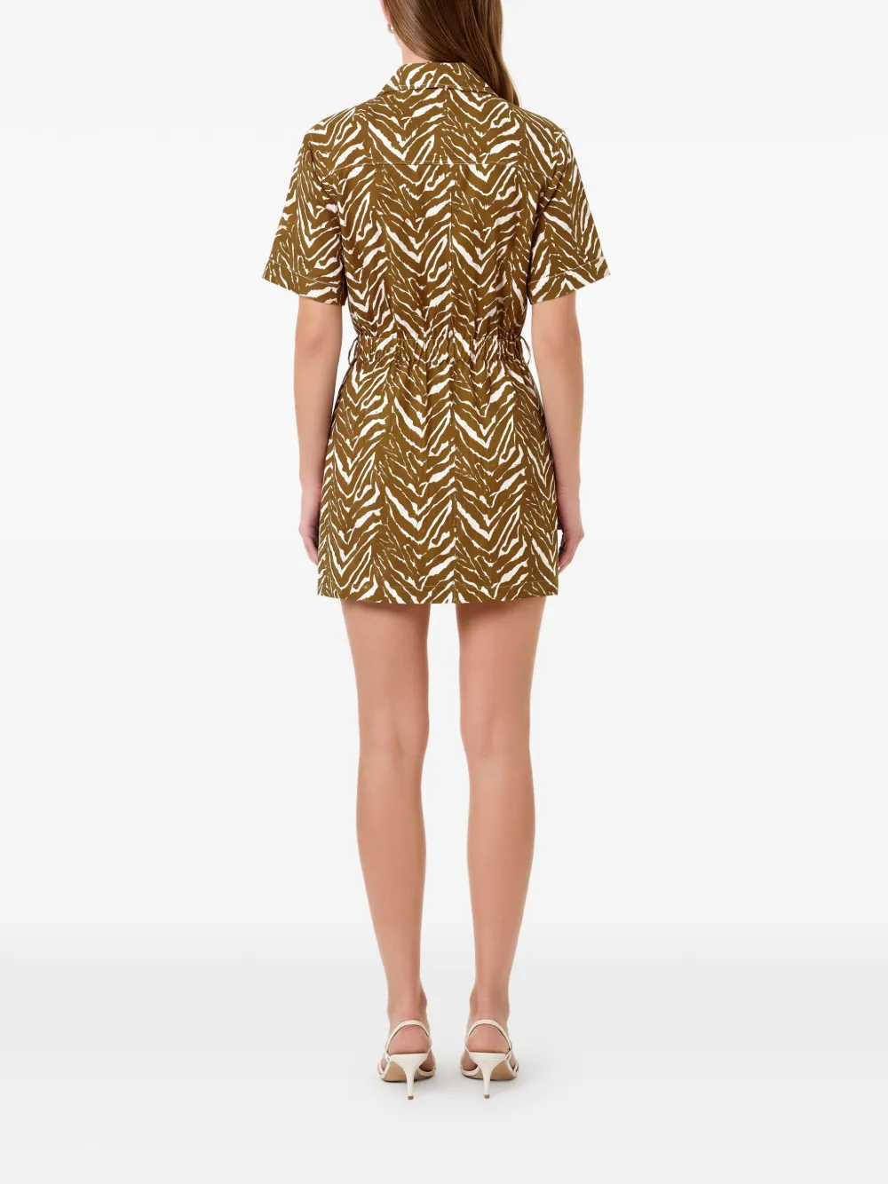 Nicholas Rianne jurk met abstracte zebra Beige