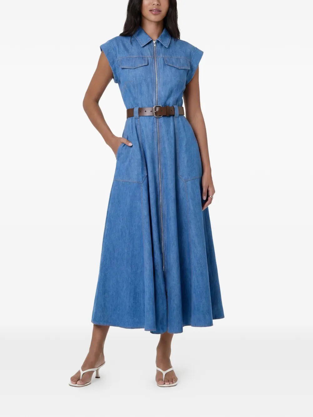 Nicholas Trisha midi-jurk met ceintuur Blauw