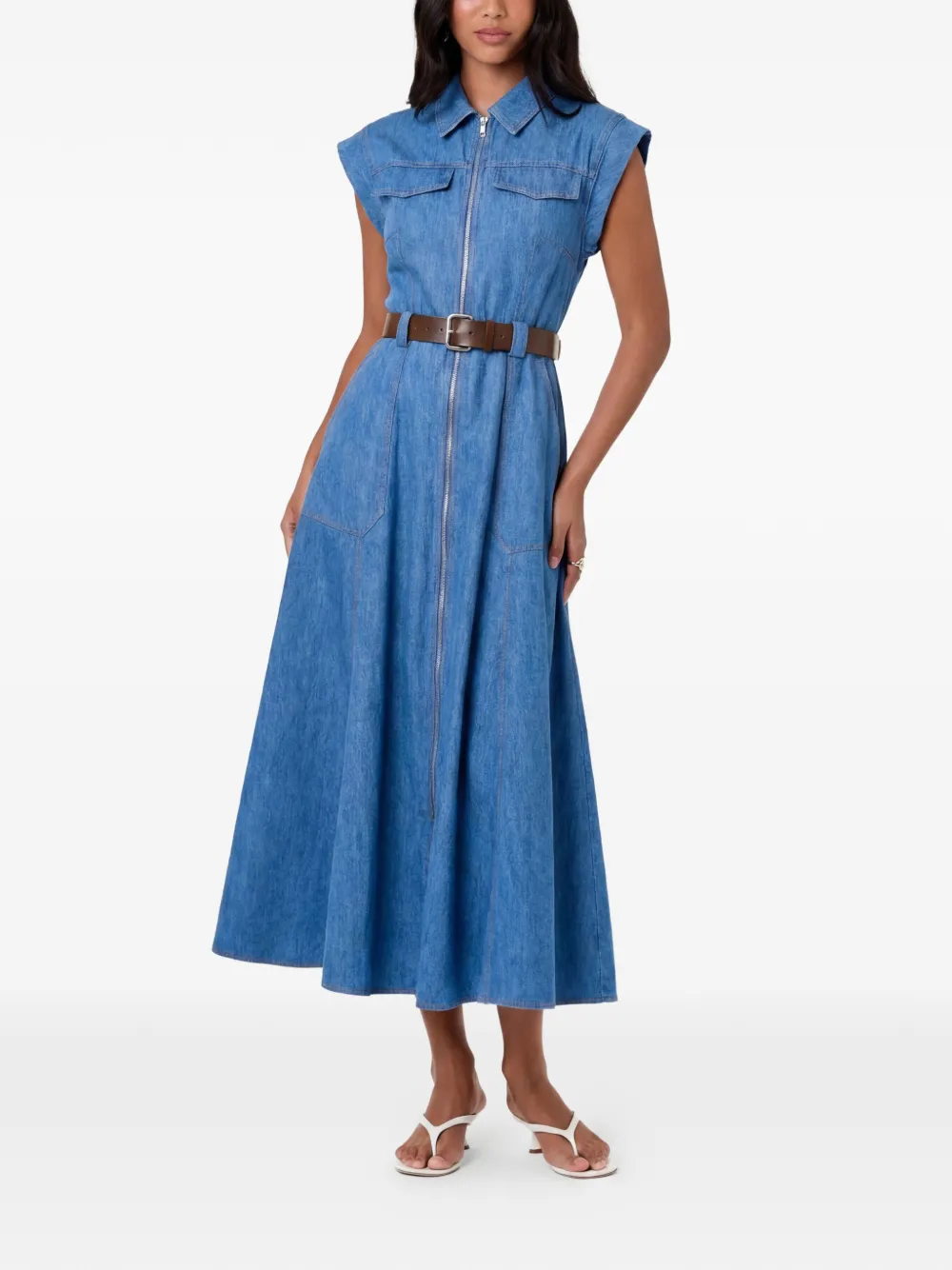 Nicholas Trisha belted midi dress - Blu