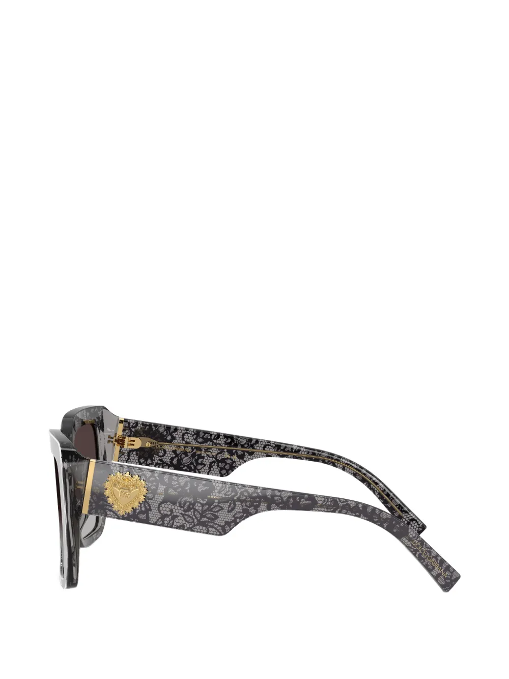 Dolce & Gabbana Eyewear Devotion bril met kanten print Grijs