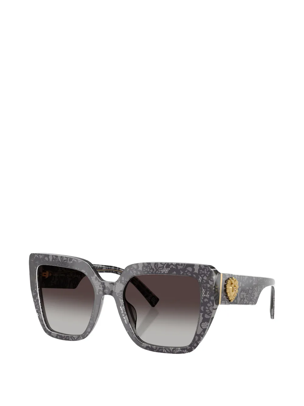 Dolce & Gabbana Eyewear Devotion bril met kanten print Grijs