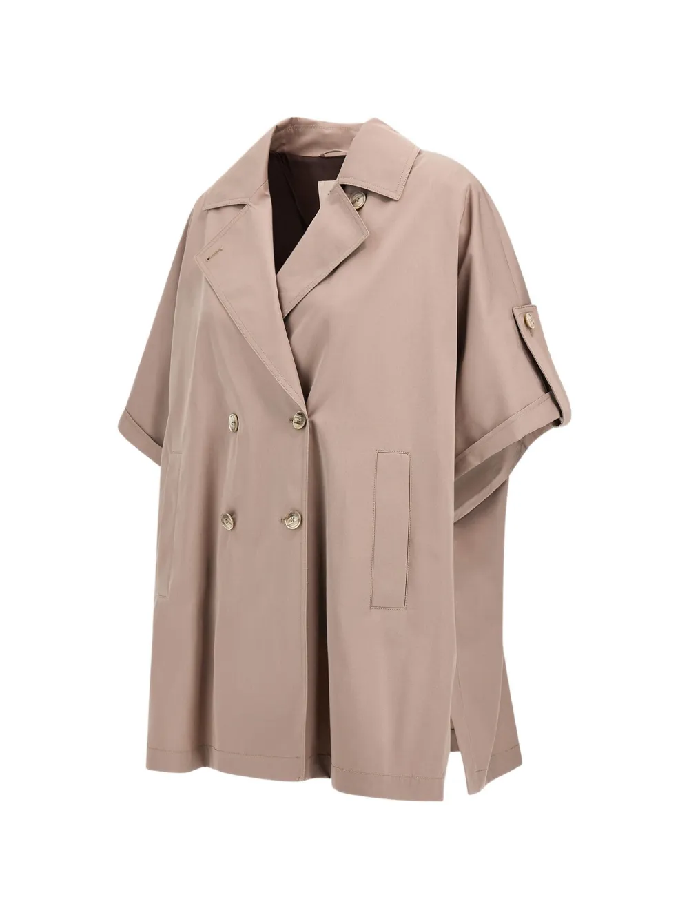 Herno Poncho met dubbele rij knopen Beige