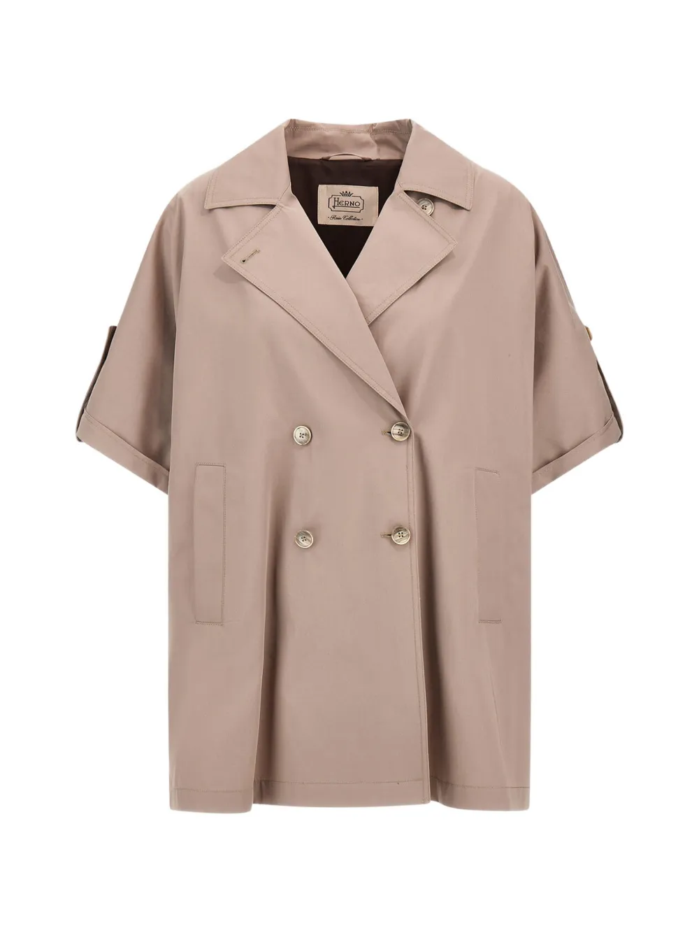 Herno double-breasted poncho - Nude