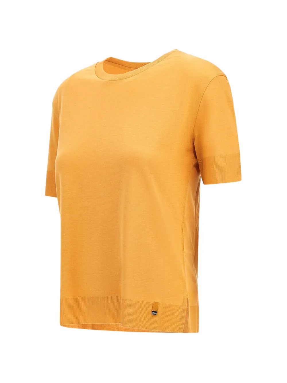 Herno T-shirt met geribbelde afwerking Geel