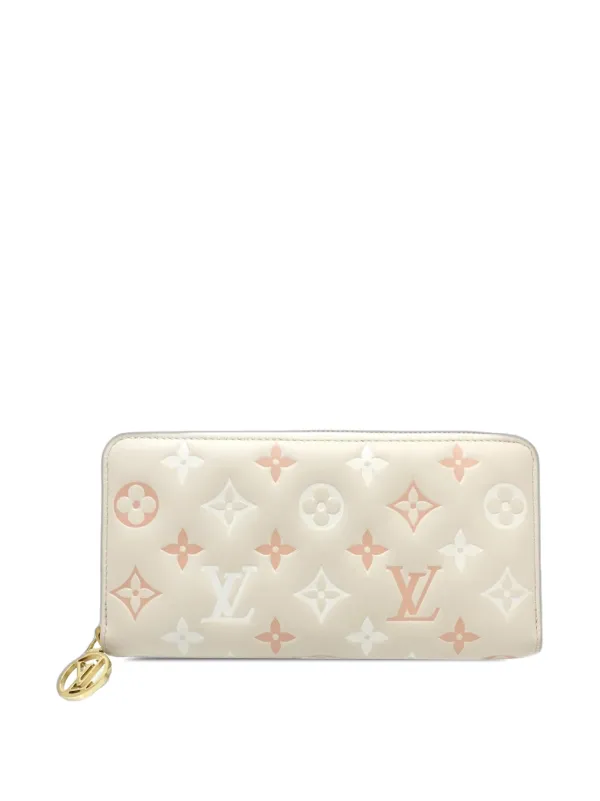 Louis Vuitton Pre-owned 2021-2026 Tricolor Monogram Embossed Lambskin Zippy Wallet Long Wallets in Brown