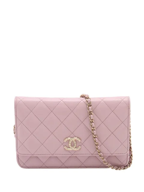 CHANEL Pre-Owned 2021-2026 CC Quilted Caviar Wallet on Chain crossbody bag