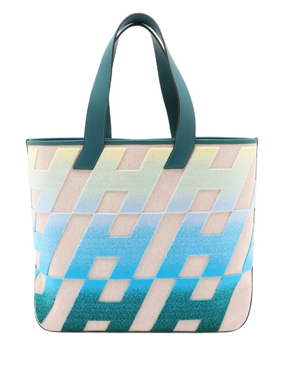 Hermès Pre-Owned 2021 Toile H and Swift Cabas H en Biais 40 tote bag - Grün