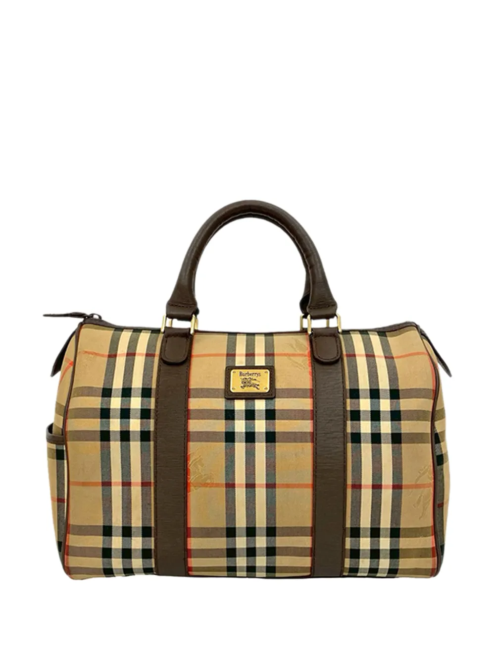 Burberry Pre-Owned 20th Century Haymarket Check Canvas boston bag - Nude