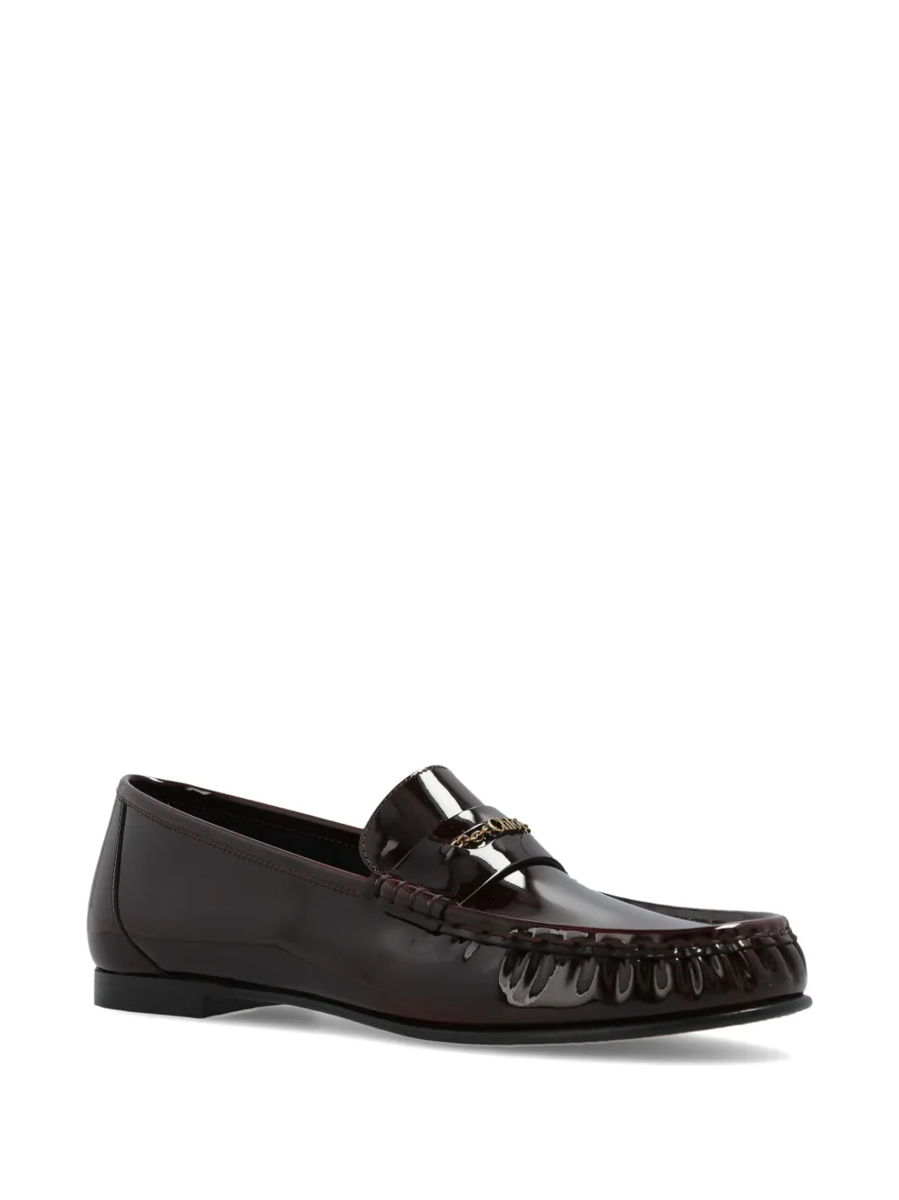 Chloé logo-appliqué leather loafers Bruin