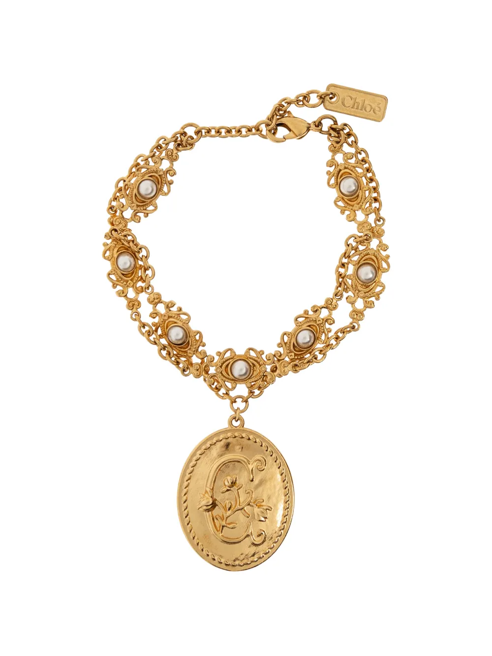 Chloé Château Treasures medallion-pendant bracelet - Oro