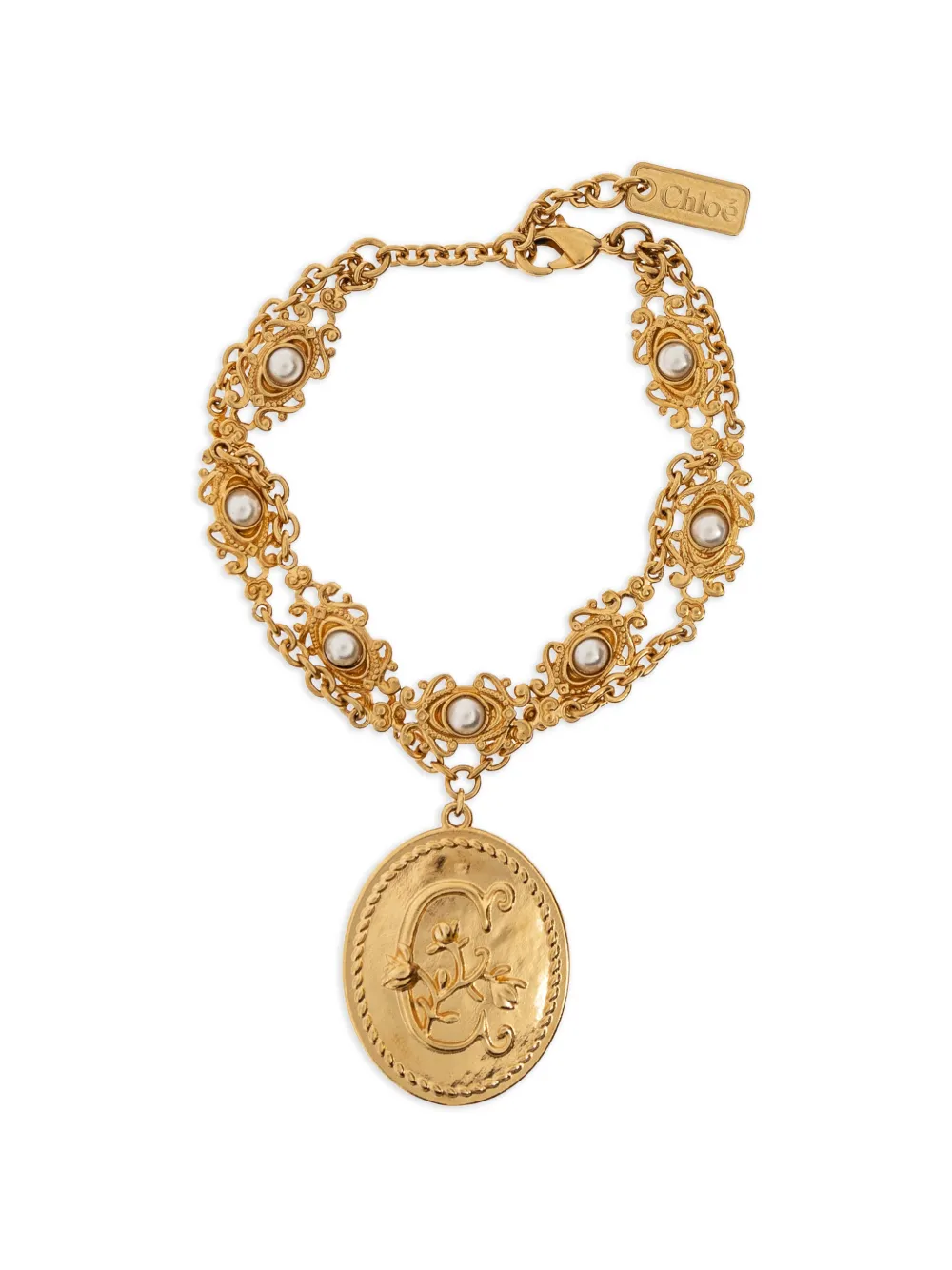 Chloé Château Treasures medallion-pendant bracelet - Oro