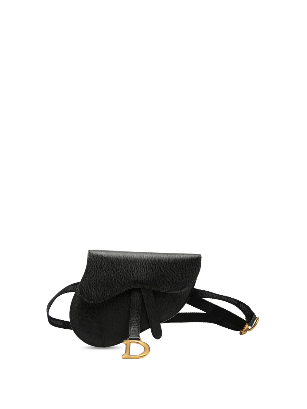 Christian Dior Pre-Owned 2019 Grained Calfskin Saddle Pouch belt bag - Nero