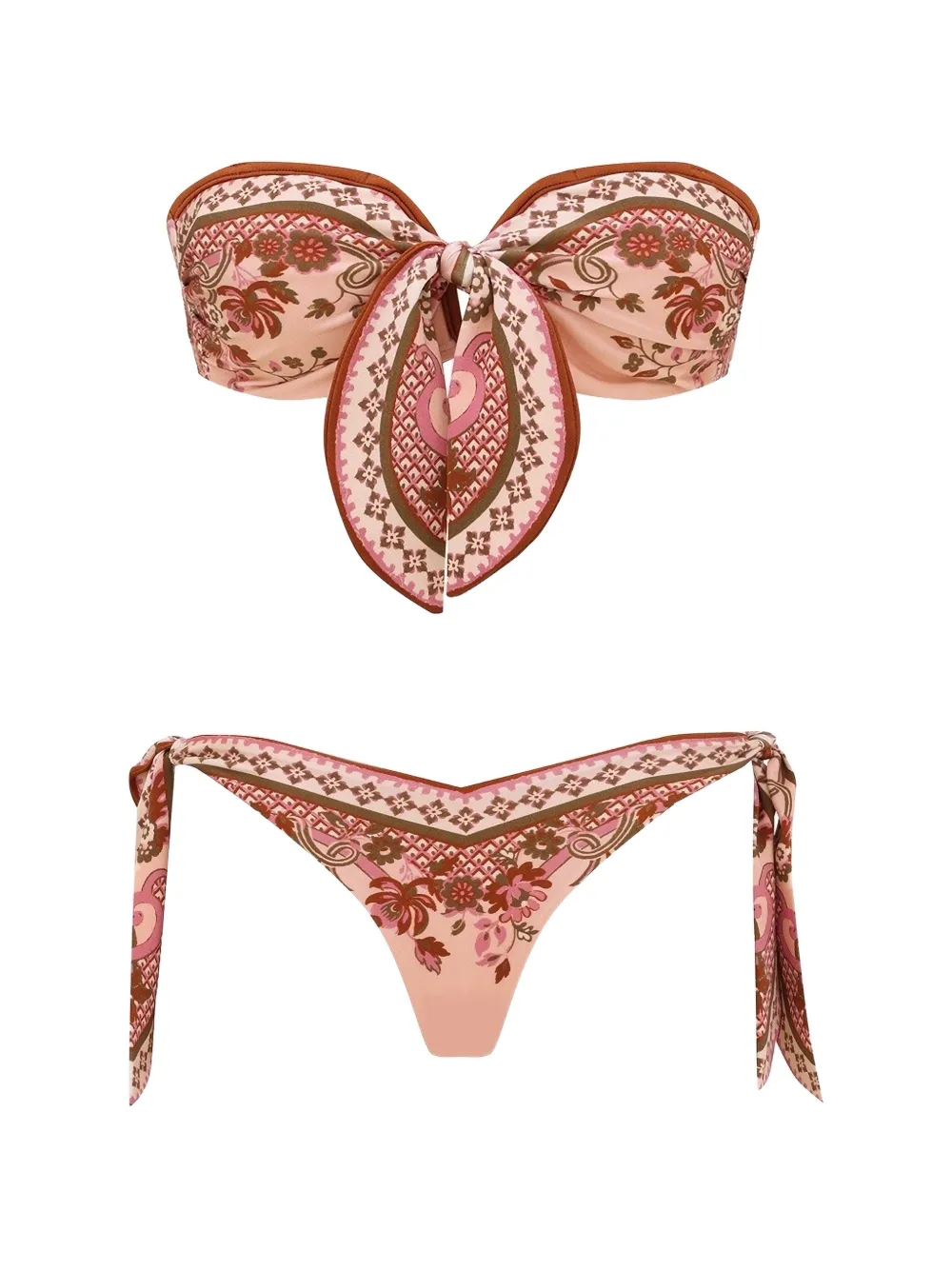 ZIMMERMANN Aster bikini met sjaal en strik Roze