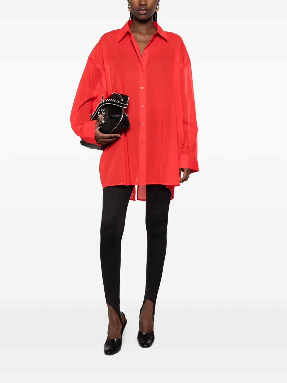 The Frankie Shop Melia blouse met open achterkant Rood