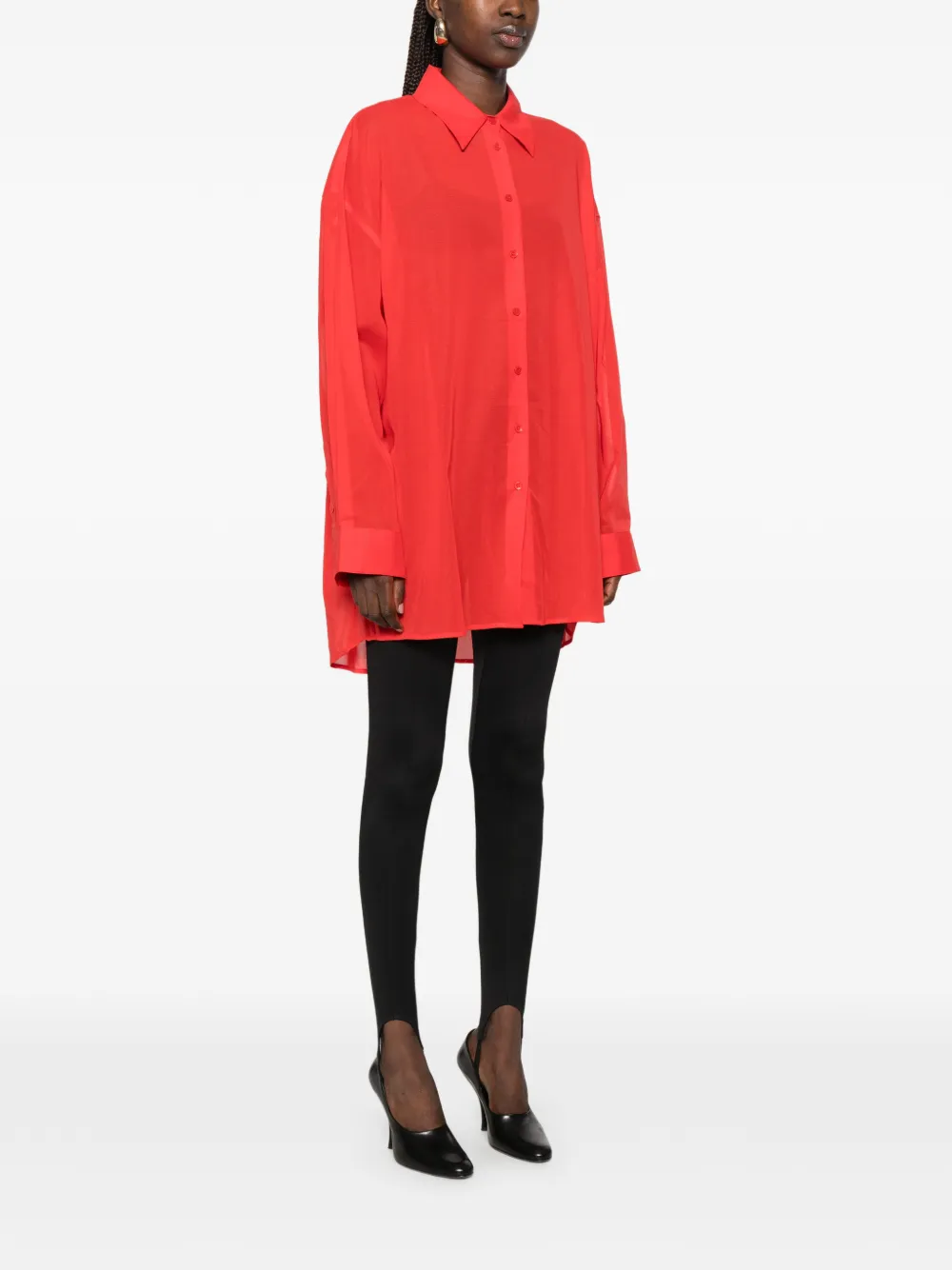 The Frankie Shop Melia blouse met open achterkant Rood
