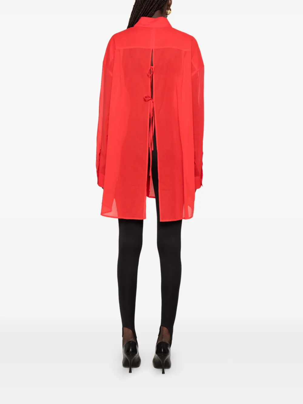 The Frankie Shop Melia blouse met open achterkant Rood